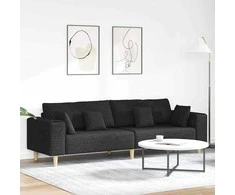 Sofa su pagalve Juoda 250 x 77 x 76 cm audinys