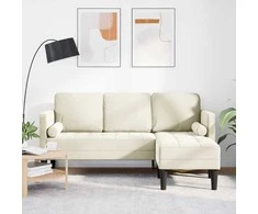 Sofa Sofos komplektas su pagalve Kreminė Poliesteris