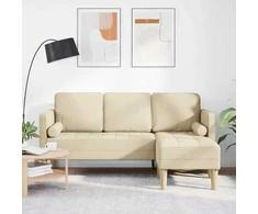 Sofa Sofos komplektas su pagalve Kreminė Poliesteris