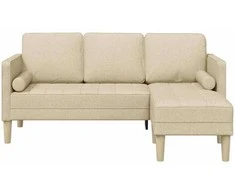 Sofa Sofos komplektas su pagalve Kreminė Poliesteris