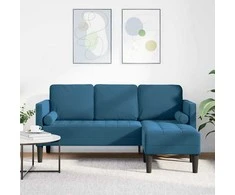 Sofa Sofos komplektas su pagalve Mėlyna Poliesteris