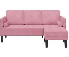 Sofa Sofos komplektas su pagalve Rožinė Poliesteris