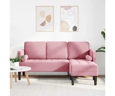 Sofa Sofos komplektas su pagalve Rožinė Poliesteris