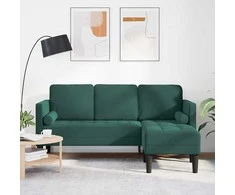 Sofa Sofos komplektas su pagalve Tamsiai žalia Poliesteris