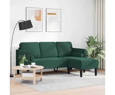 Sofa Sofos komplektas su pagalve Tamsiai žalia Poliesteris