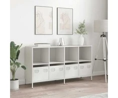 Šoninė spintelė, balta, 135x39x73,5cm, plienas