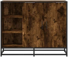 Šoninė spintelė, dūminio ąžuolo, 92x35x76cm, apdirbta mediena