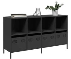 Šoninė spintelė, juoda, 135x39x73,5cm, plienas