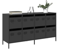 Šoninė spintelė, juoda, 135x39x73,5cm, plienas