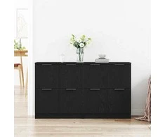 Kabalas 2 pcs Juodas ąžuolas 60 x 30 x 70 cm Apdirbta mediena