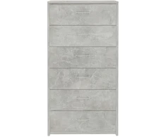 Šoninė spintelė su 6 stalčiais, betono, 50x34x96cm, mediena