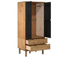 Spinta OTTA Juoda 76,5 x 53 x 172 cm Pušies medienos masyvas