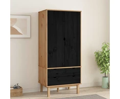 Spinta OTTA Juoda 76,5 x 53 x 172 cm Pušies medienos masyvas