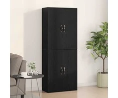 Prie sienos montuojama spinta 2 pcs Juodas ąžuolas