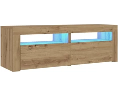Spintelės prie lovos 2 vnt su šviesos diodais Artisan Oak