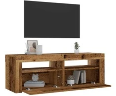 Spintelės prie lovos 2 vnt su šviesos diodais Old Wood