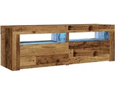 Spintelės prie lovos 2 vnt su šviesos diodais Old Wood