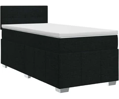 Spyruoklinė lova su čiužiniu Juoda 90 x 200 cm Audinys