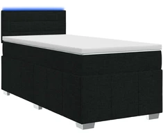 Spyruoklinė lova su čiužiniu Juoda 90 x 200 cm Audinys