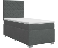 Spyruoklinė lova su čiužiniu Tamsiai pilka 80 x 200 cm Audinys
