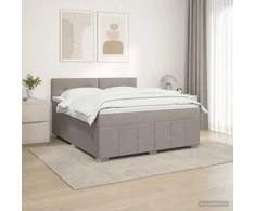 Spyruoklinė lova su čiužiniu Taupe 140 x 190 cm Audinys