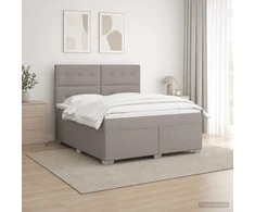 Spyruoklinė lova su čiužiniu Taupe 140 x 190 cm Audinys