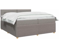 Spyruoklinė lova su čiužiniu Taupe 200 x 200 cm Audinys
