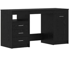 Stalas 2 pcs Juodas ąžuolas 140 x 50 x 76 cm Apdirbta mediena