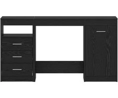 Stalas 2 pcs Juodas ąžuolas 140 x 50 x 76 cm Apdirbta mediena