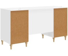 Stalas Blizgus baltas 142,5 x 50 x 75 cm Apdirbta mediena