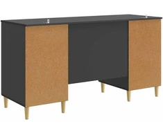 Stalas su lentyna Juoda 142,5 x 50 x 75 cm Apdirbta mediena