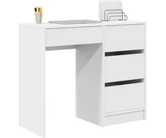 Stalas su stalčių Balta 90 x 37.5 x 75 cm Apdirbta mediena
