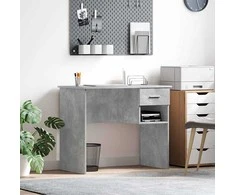 Stalas su stalčių Betono pilka 90 x 49 x 75 cm Apdirbta mediena