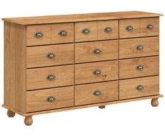 Komoda ASKIM Ruda 79 x 40 x 133,5 cm Kietos pušies mediena