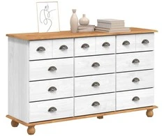 Komoda ASKIM Balta 79 x 40 x 133,5 cm Kietos pušies mediena