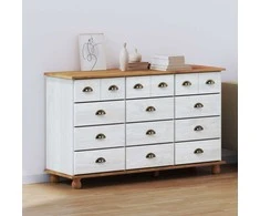 Komoda ASKIM Balta 79 x 40 x 133,5 cm Kietos pušies mediena