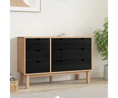 Stalčių spintelė su stalčių OTTA Juoda 111 x 43 x 73,5 cm