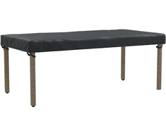 Stalo uždengimas 202 x 102 x 15 cm audinys Stačiakampio Juoda