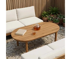 Stalo viršus 100 x 50 x 3,5 cm Ovalo Kieto teka medžio Natūrali