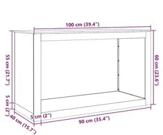 Stovas malkoms, 100x40x60cm, galvanizuotas plienas