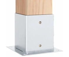 Stulpų pagrindai kvadratiniai, 12vnt., sidabriniai, 121x121mm
