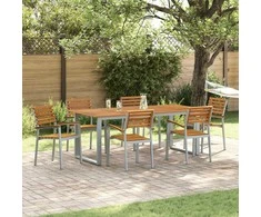Sodo Kėdė 6 pcs Ruda 56 x 57 x 87 cm Kietos akacijos mediena