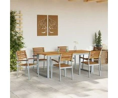 Sodo Kėdė 6 pcs Ruda 56 x 57 x 87 cm Kietos akacijos mediena