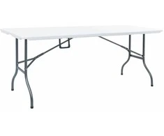 Sulankstomas sodo stalas, baltas, 180x72x72cm, HDPE
