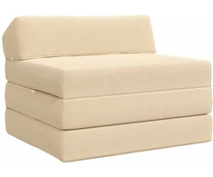 Sofa Sulankstomas Sofos Lova Kreminė 200 x 70 x 10 cm