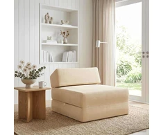 Sofa Sulankstomas Sofos Lova Kreminė 60 x 70 x 41 cm Audinys