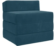 Sofa Sulankstomas Sofos Lova Mėlyna 200 x 70 x 15 cm Aksomas