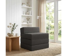 Sofa Sulankstomas Sofos Lova Tamsiai pilka 200 x 70 x 15 cm Audinys