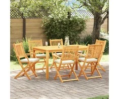 Sulankstoma kėdė su pagalve 6 pcs Balta 49 x 57.5 x 92cm