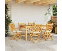 Sulankstoma kėdė su pagalve 6 pcs Balta 49 x 57.5 x 92cm